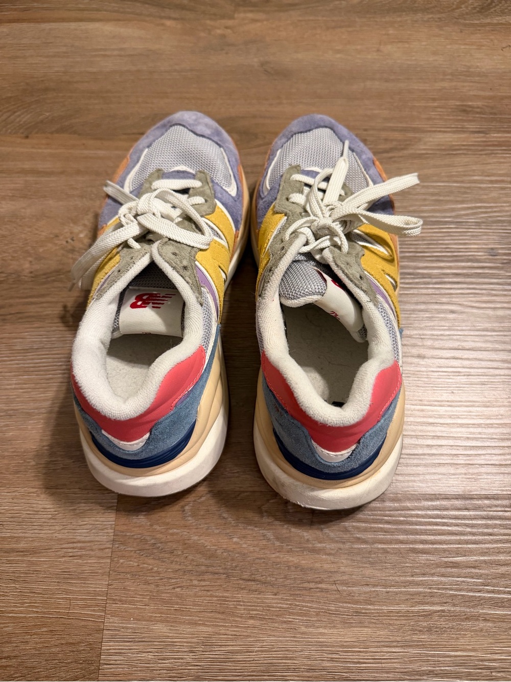 New Balance Multicolor Suede & Mesh Sneakers - Yellow, Purple, Blue, Red - Picture 6 of 6